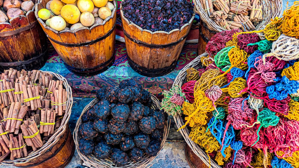 A vibrant assortment of organic superfoods, seeds, and exotic fruits